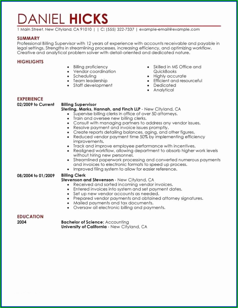 Example Of Resume Templates
