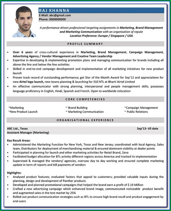 Examples Of Good Resume Formats