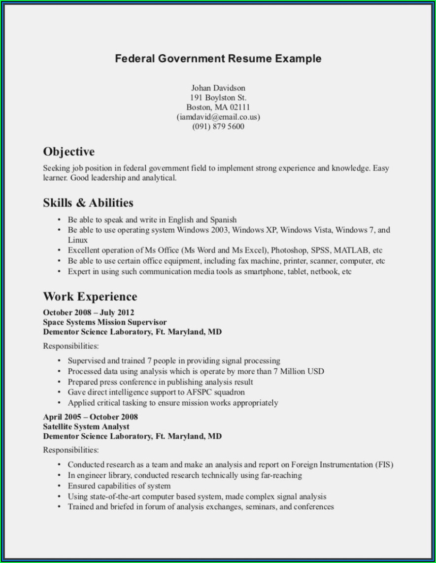 Federal Government Resume Builder