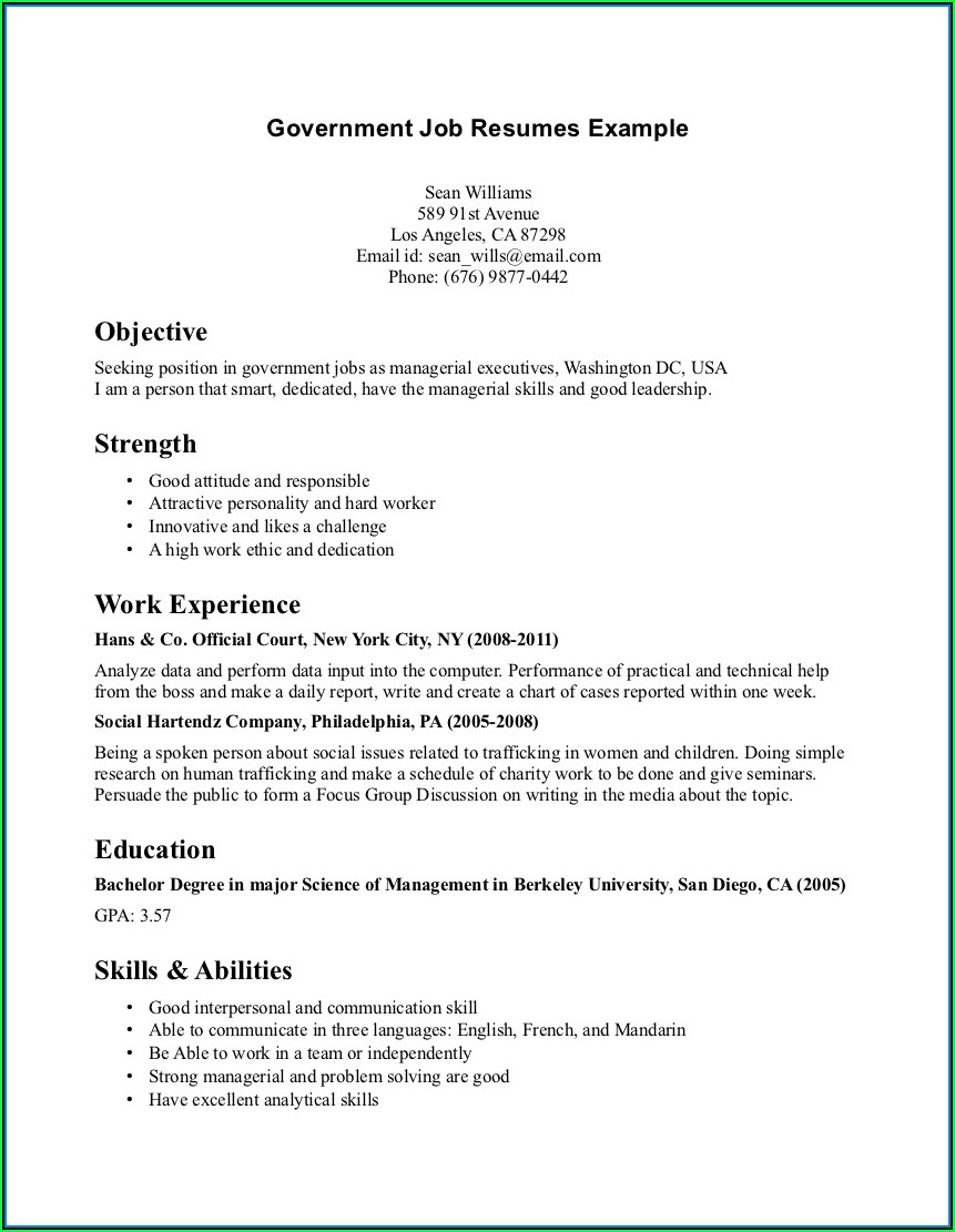 Federal Job Resume Help