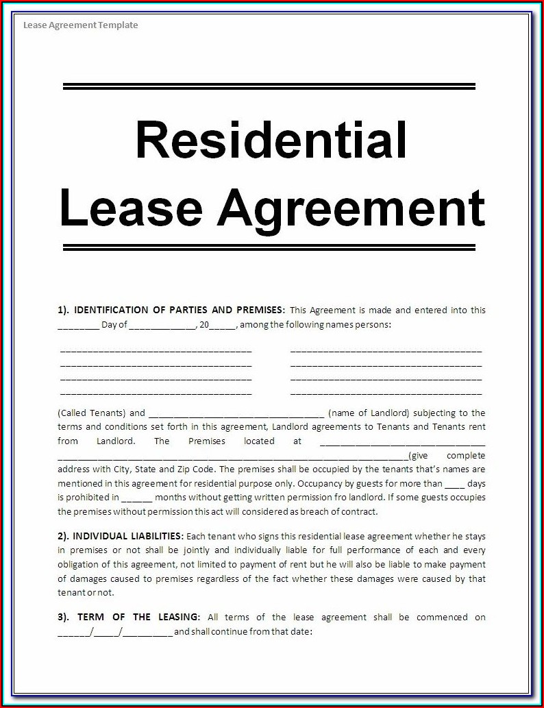 Free Residential Rental Agreement Forms Georgia