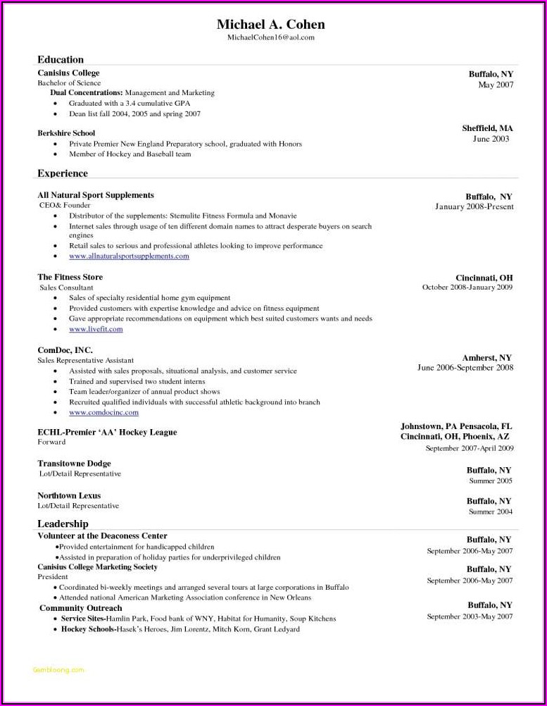 Free Resume Template For Microsoft Word 2007