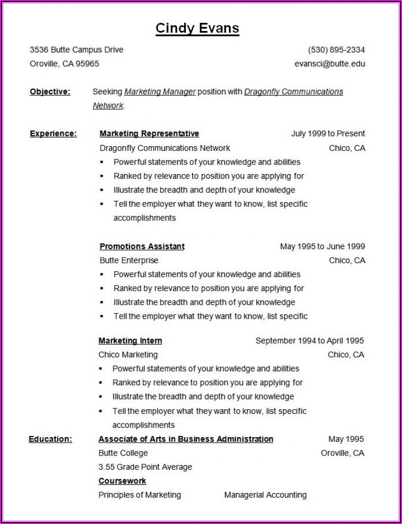 Free Reverse Chronological Resume Template