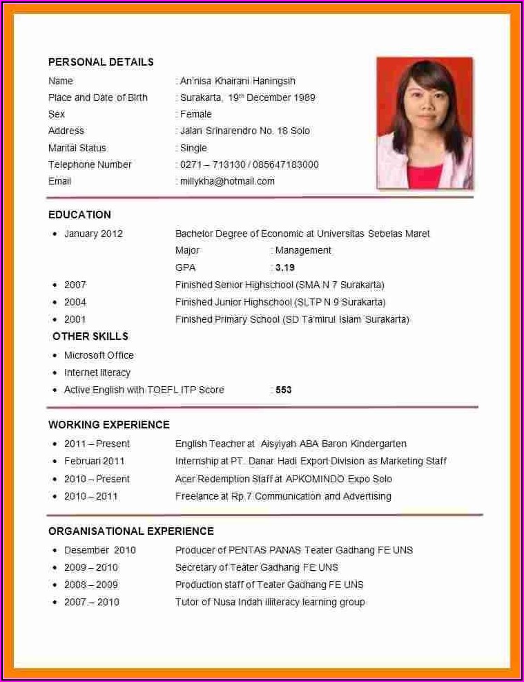 How To Write A Resume For Job