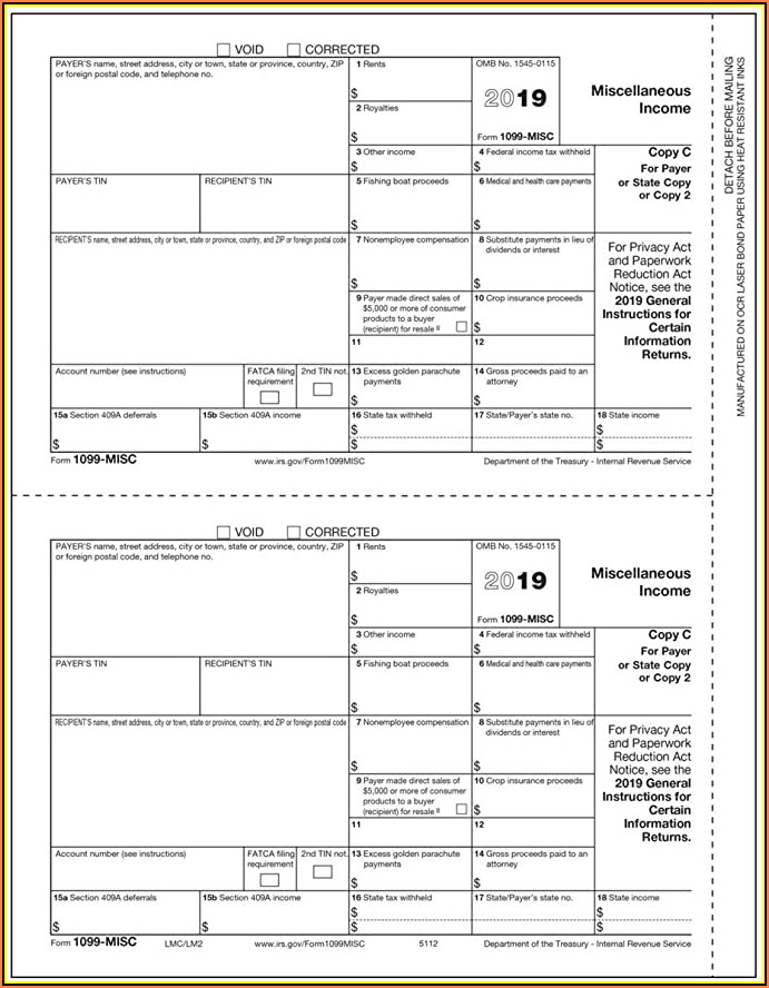 Irs 1099 Misc Forms 2019