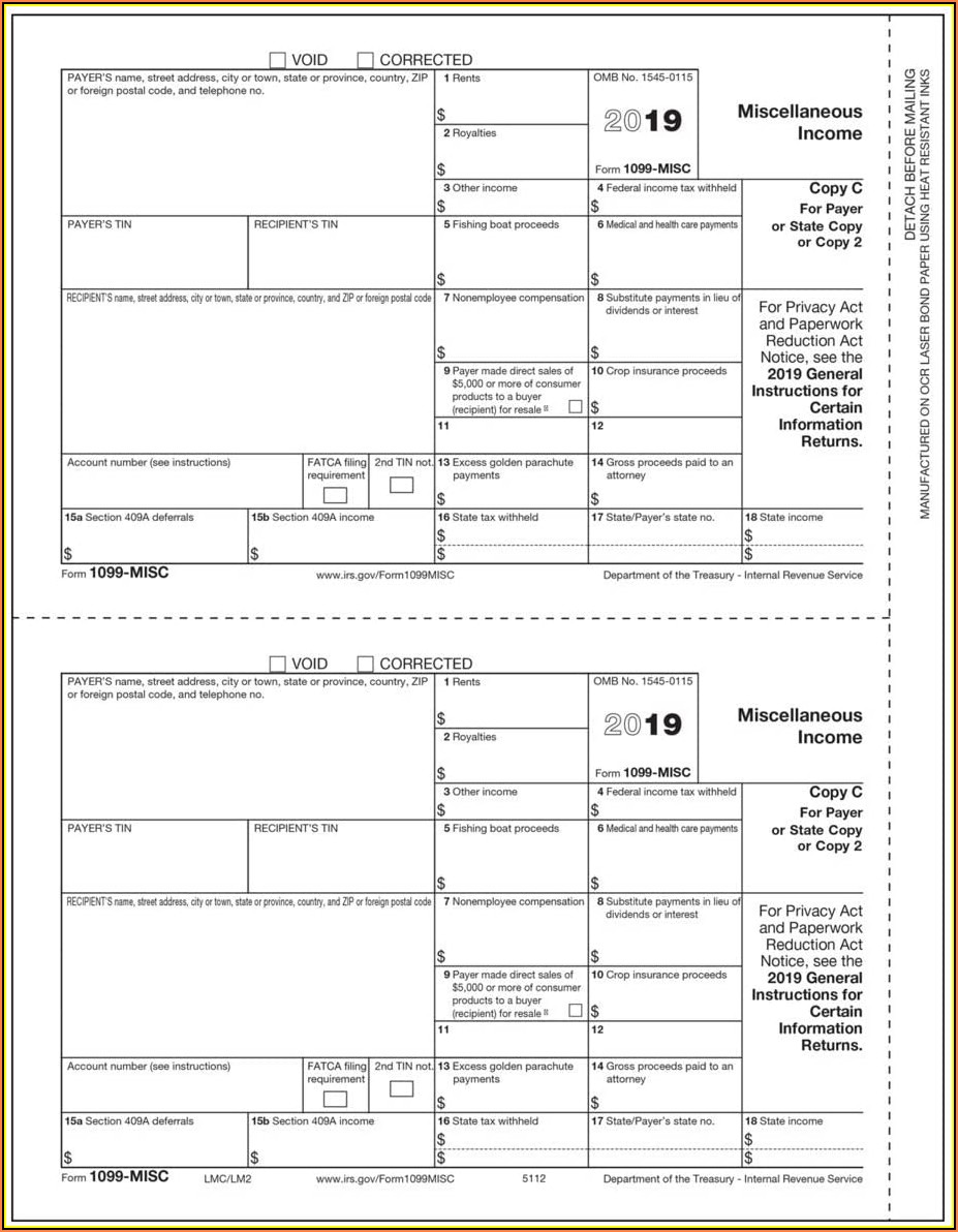 Irs Forms 1099 Misc 2019