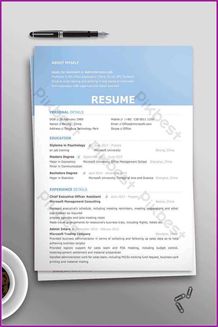 Job Resume Template Download Free