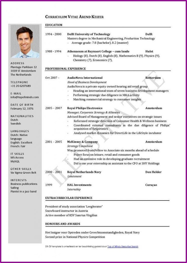 Job Resume Template Word Download