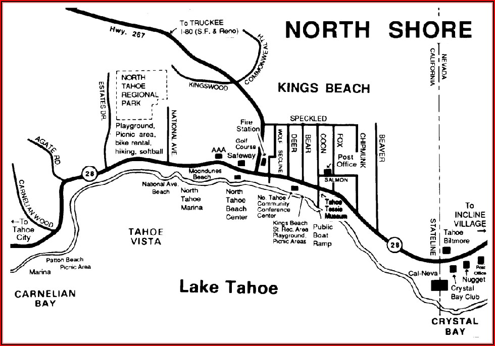 Lake Tahoe South Shore Hotels Map