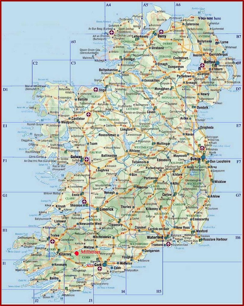 Large Travel Map Of Ireland