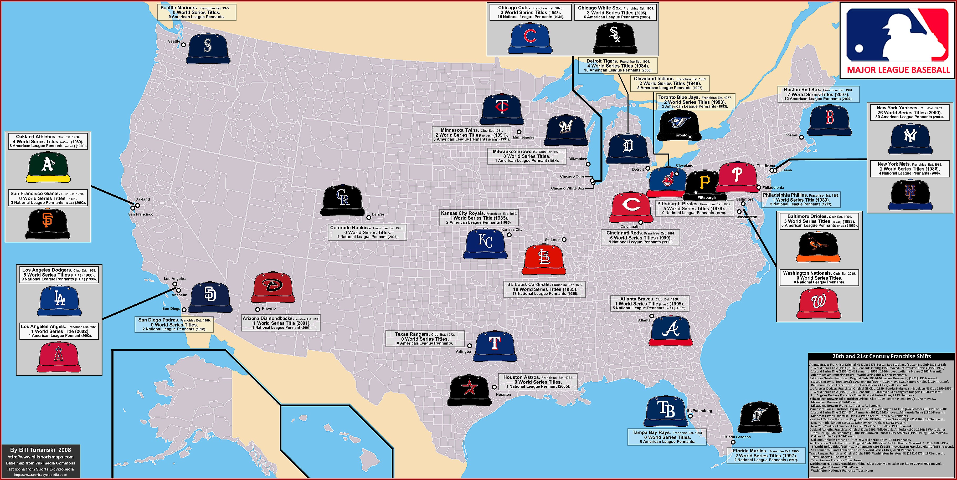 Major League Baseball Cities Map