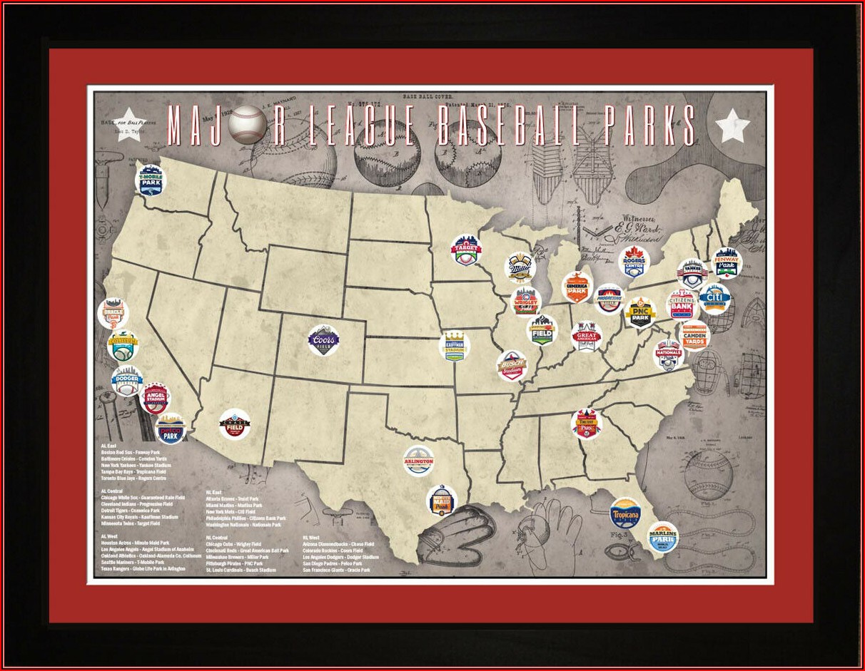 Major League Baseball Parks Map