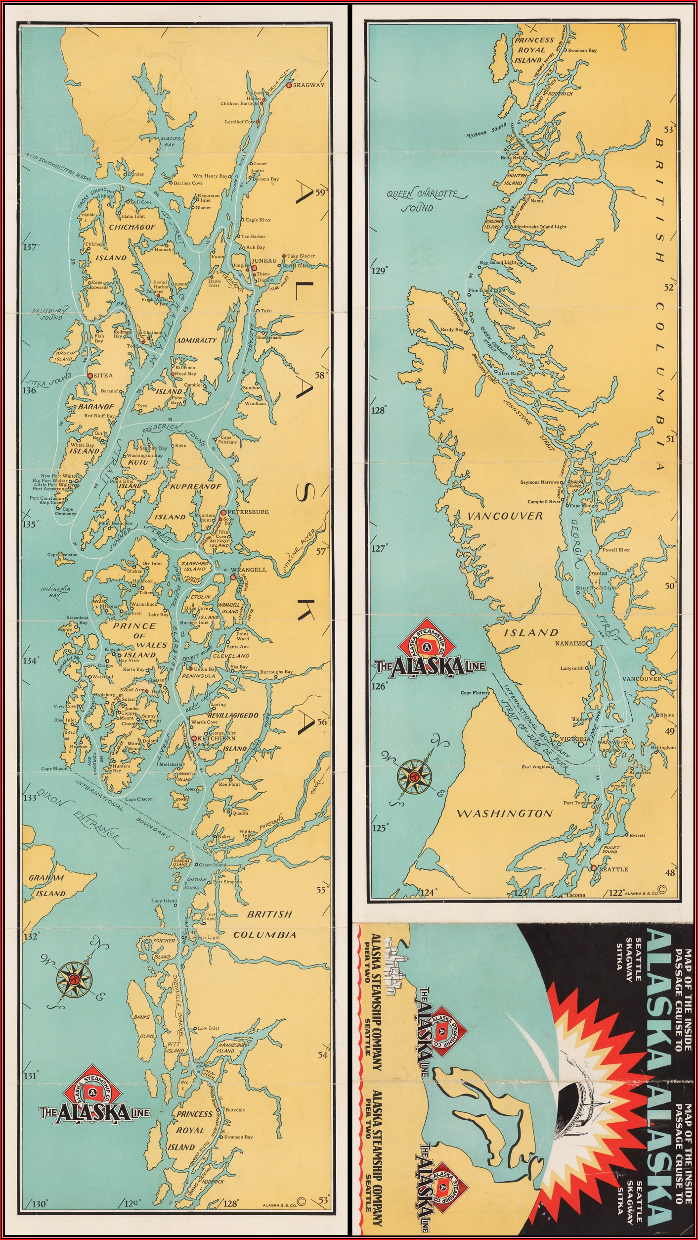 Map Inside Passage Alaska