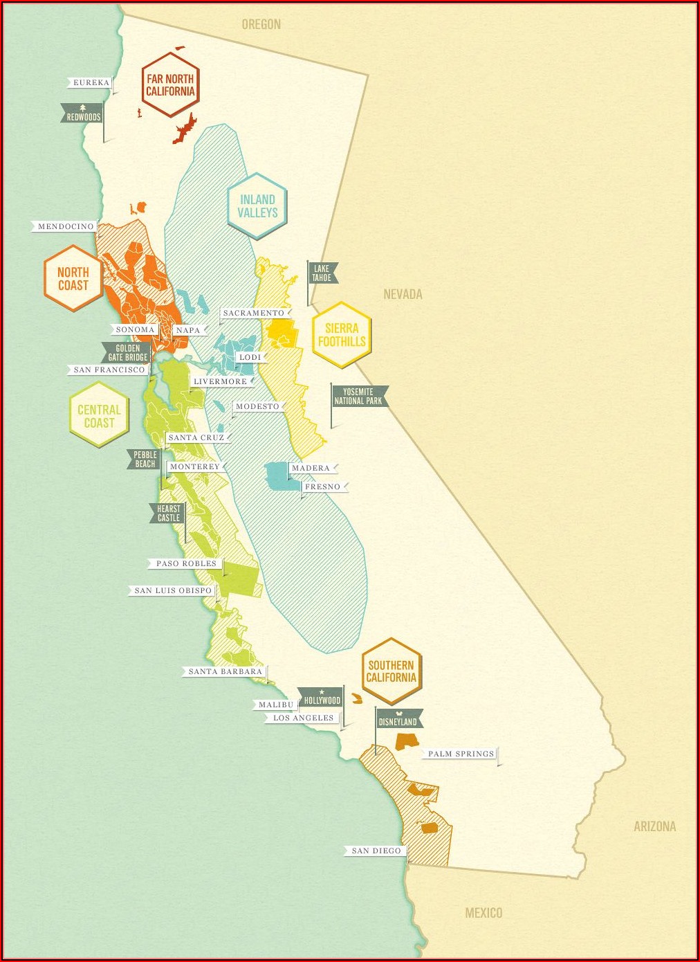 Map Of California Wines