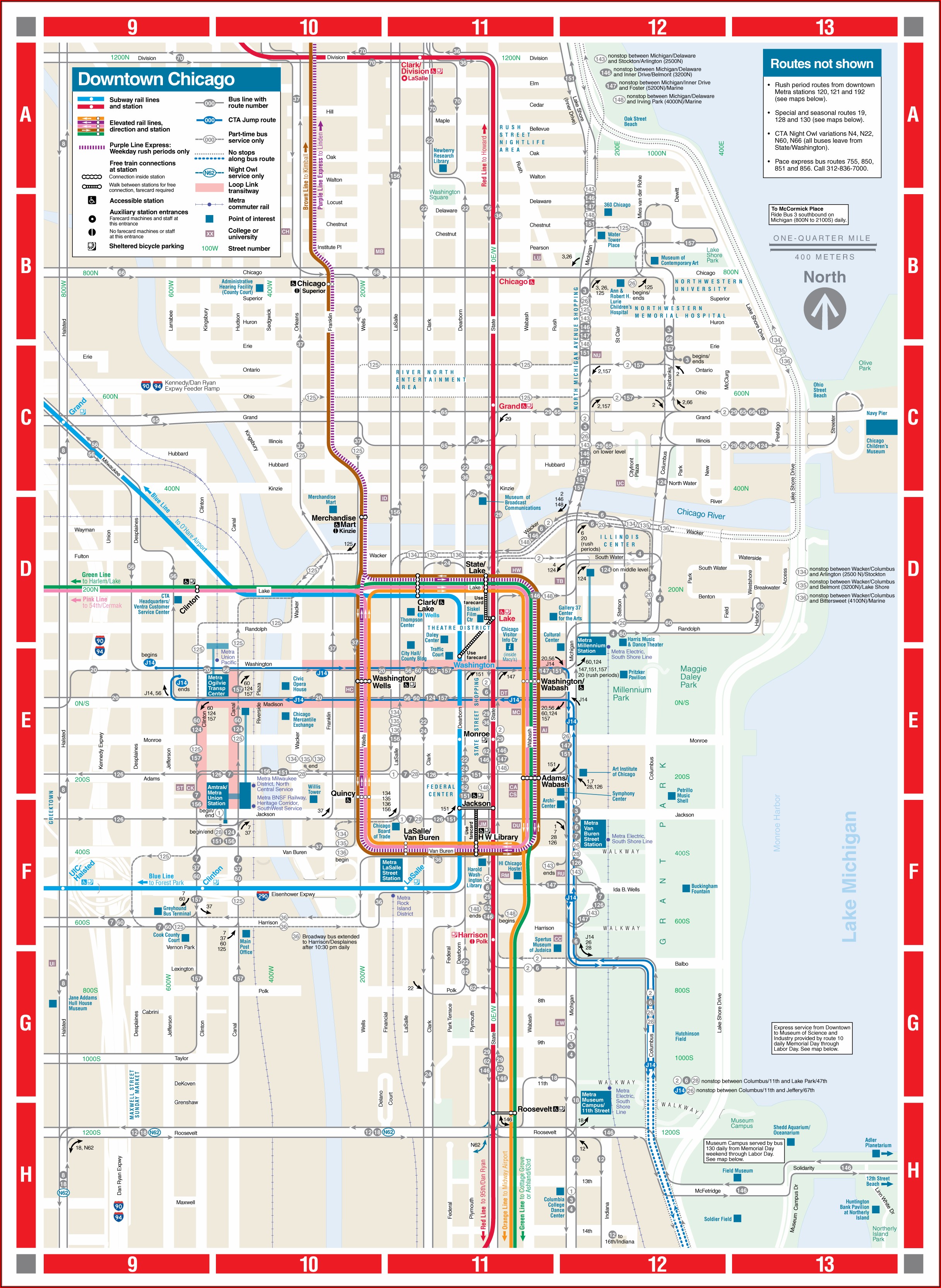 Map Of Chicago Transit Blue Line