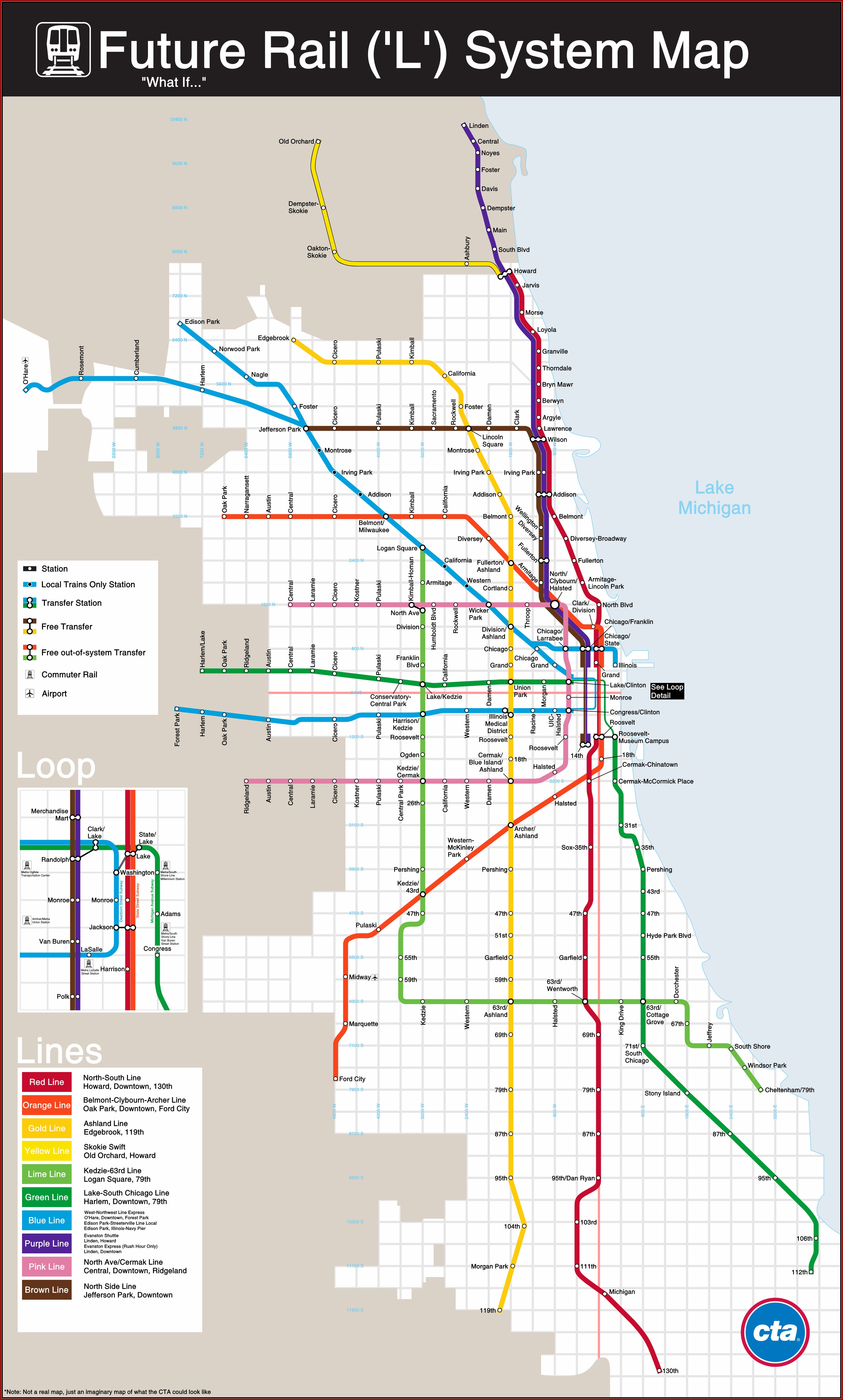Map Of Chicago Transit Orange Line