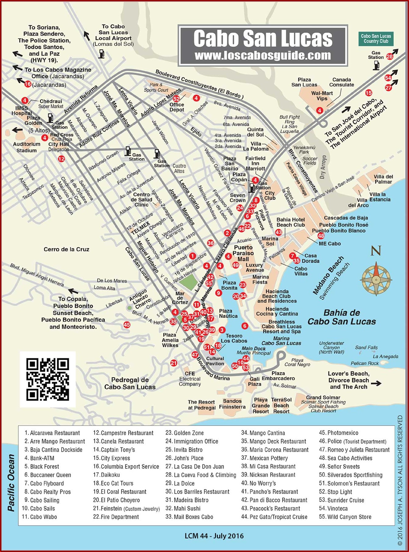 Map Of El Medano Beach Hotels