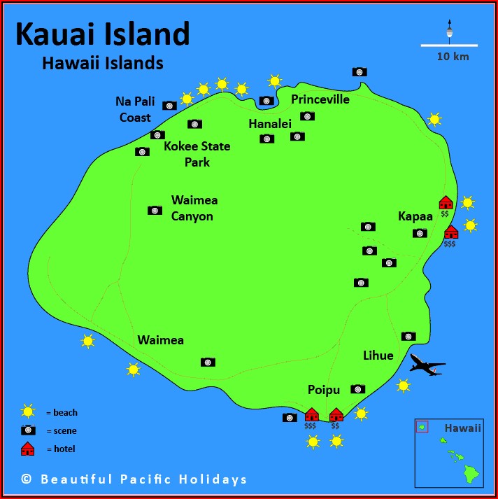 Map Of Hawaiian Islands Kauai