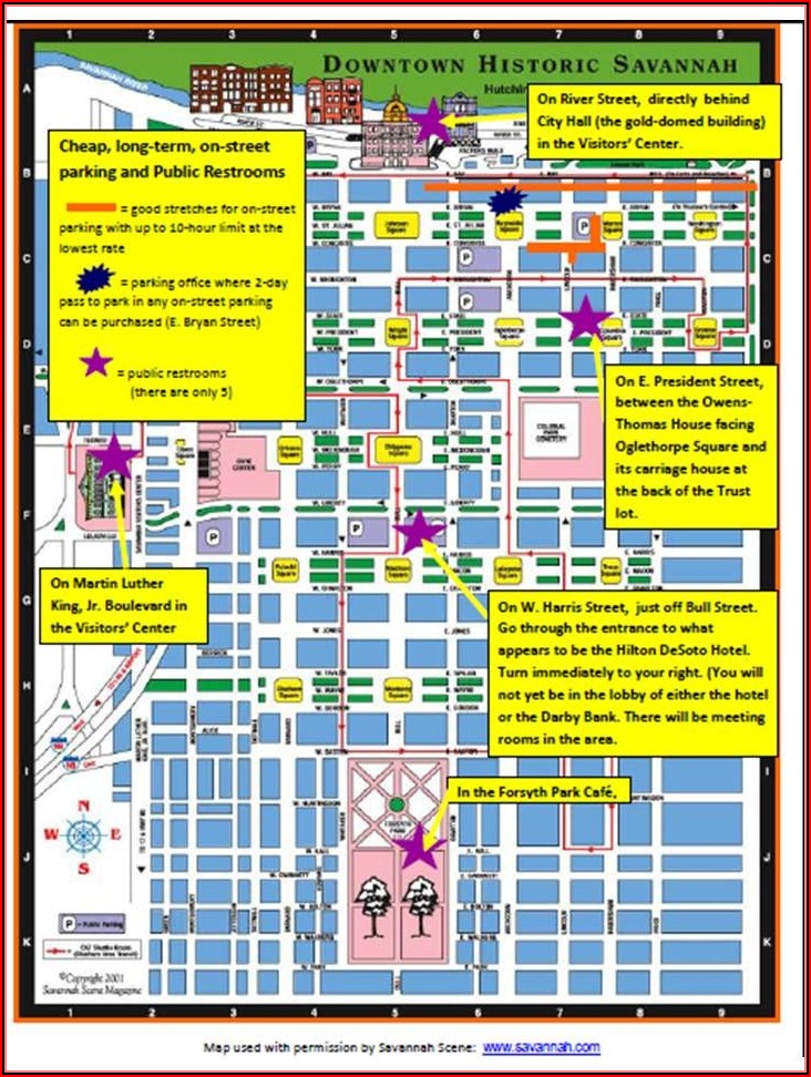 Map Of Hotels In Savannah Ga