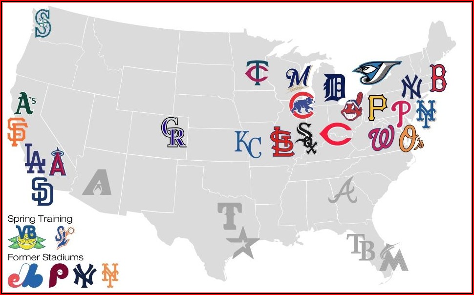 Map Of Major League Stadiums