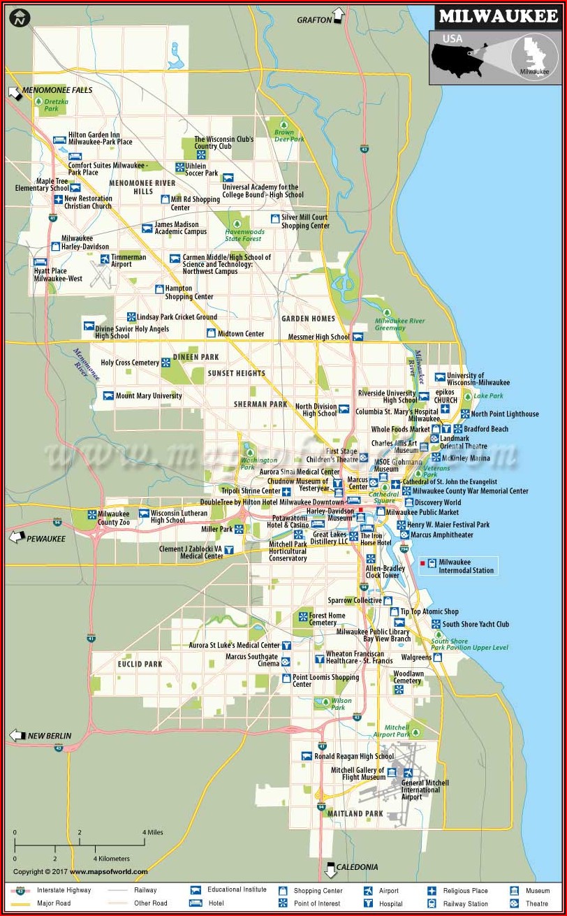 Map Of Milwaukee Hotels