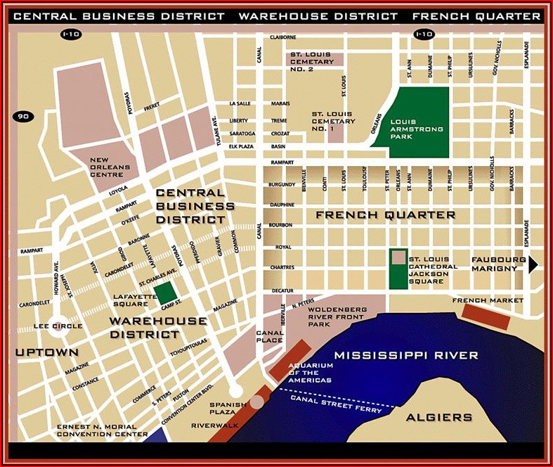 Map Of New Orleans Hotels Near French Quarter