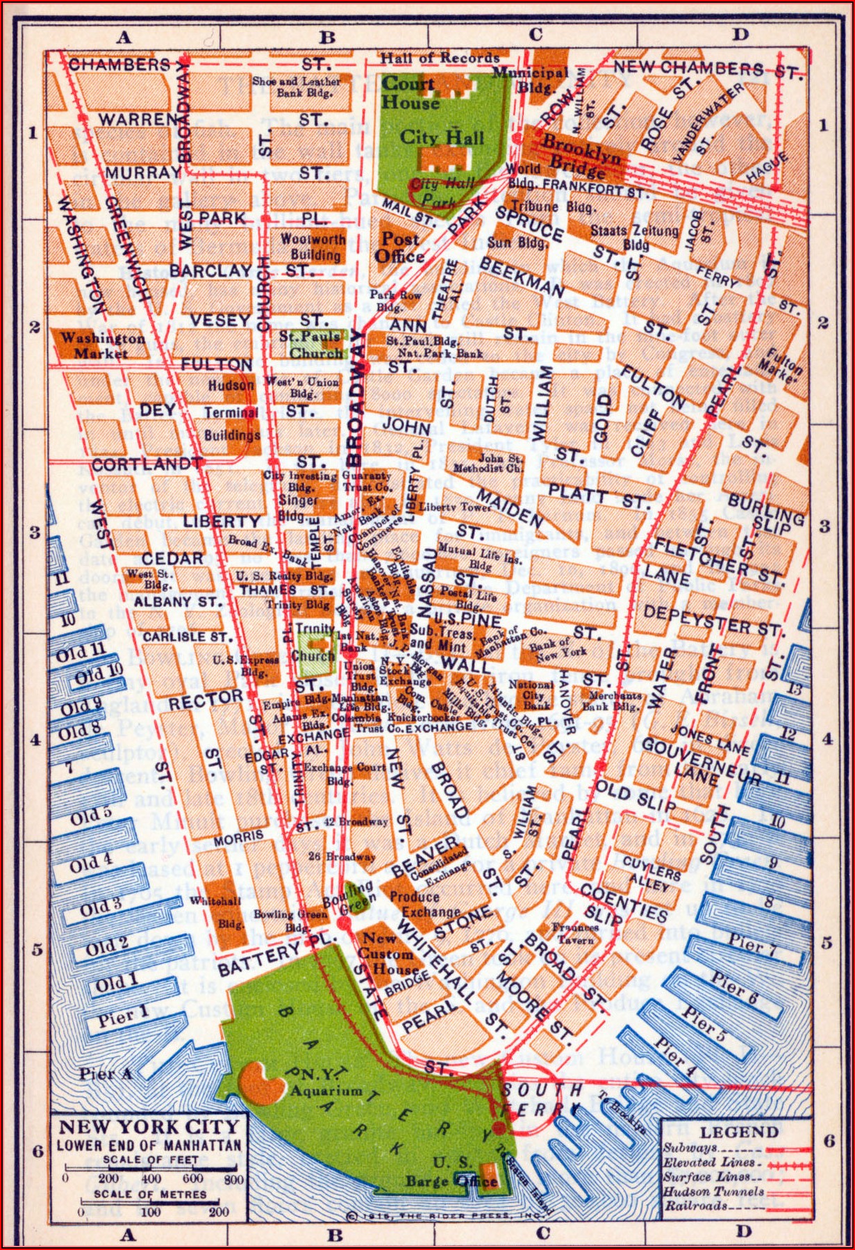 Map Of New York City Lower Manhattan