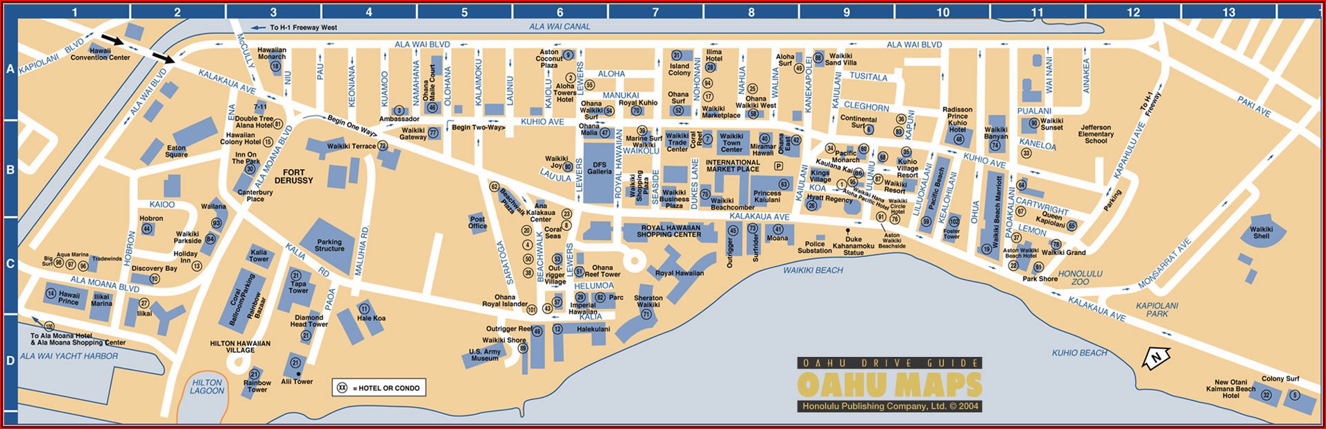 Map Of Oahu Hotels