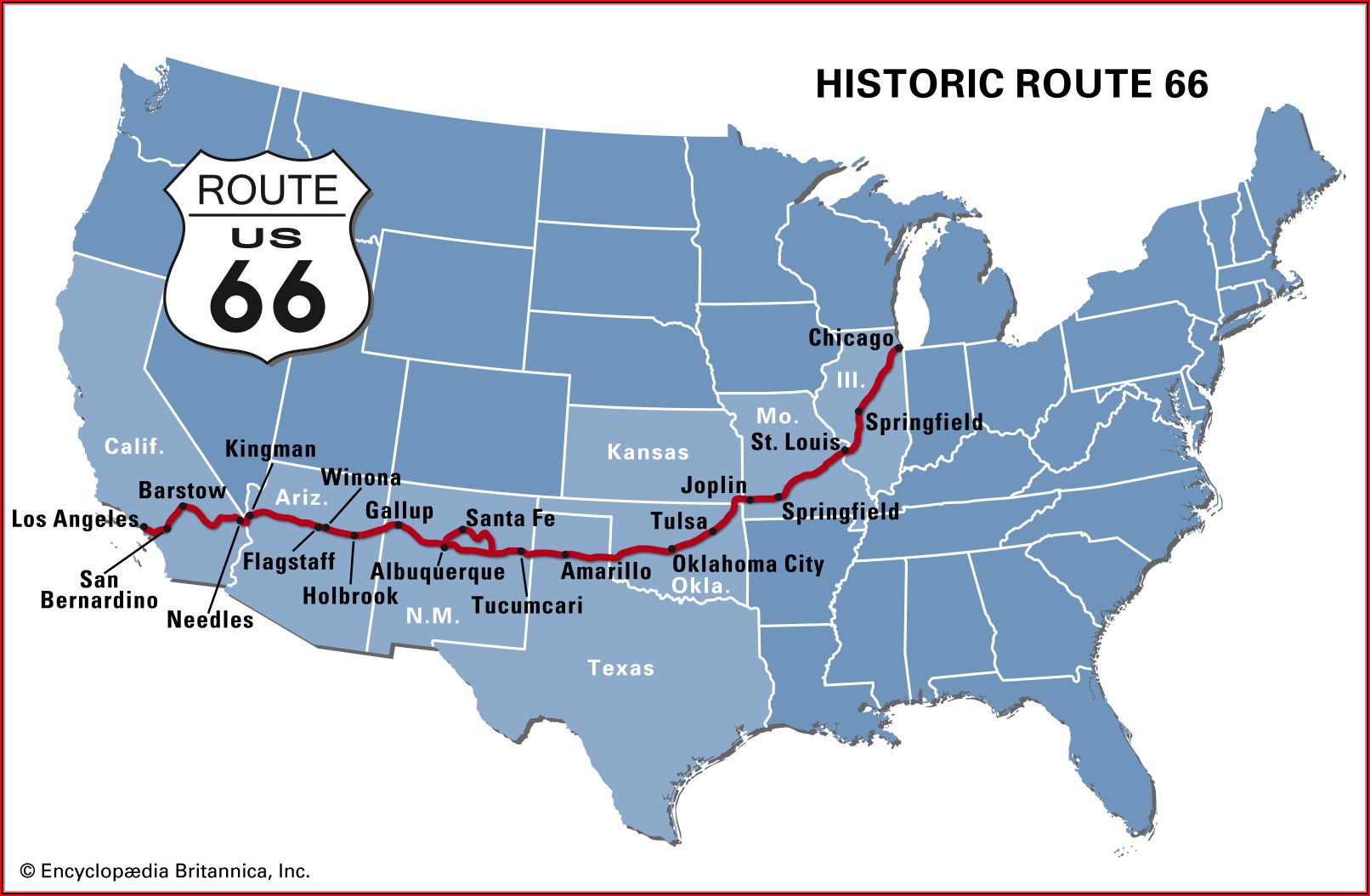 Map Of Old Route 66 In Oklahoma