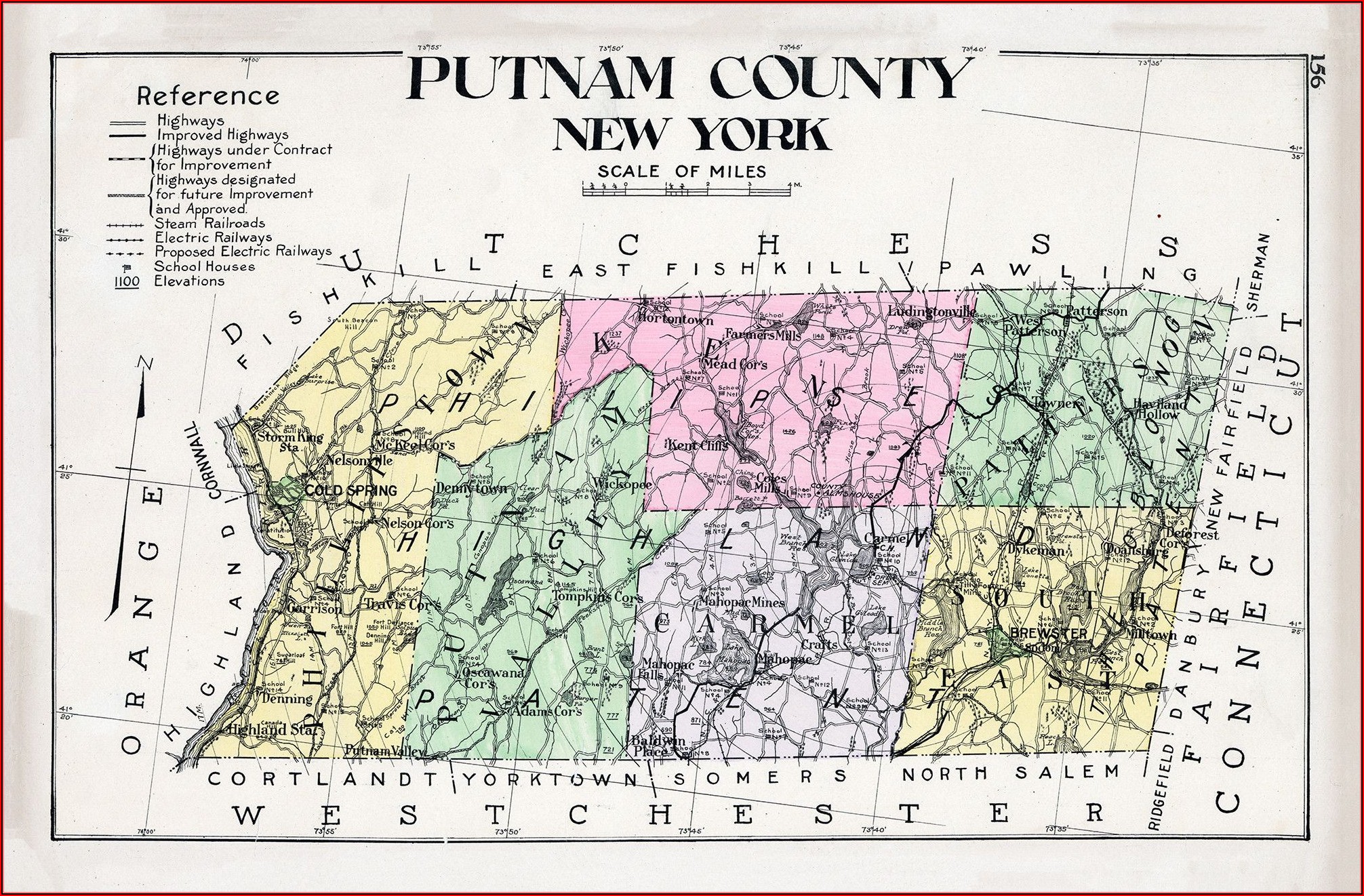 Map Of Putnam County New York