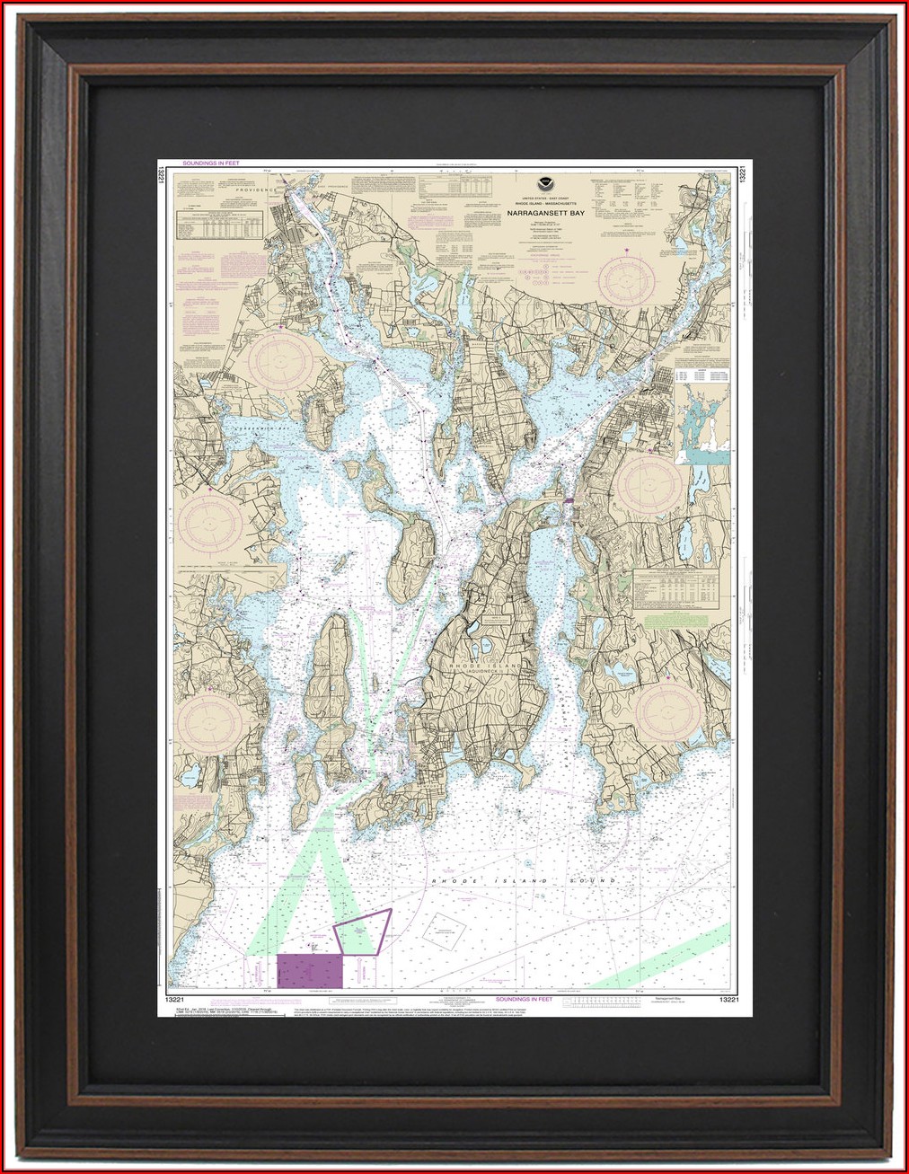 Nautical Maps Framed