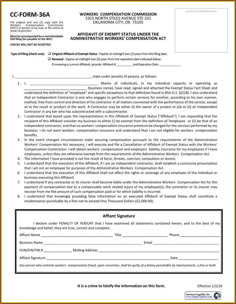 Nevada Workers Compensation Waiver Form