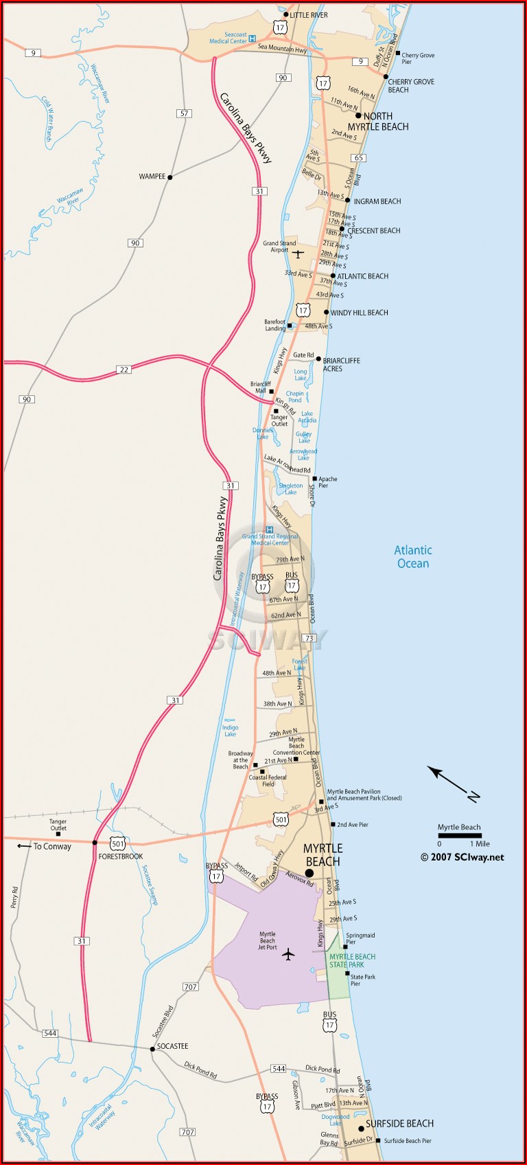 North Myrtle Beach Hotel Map