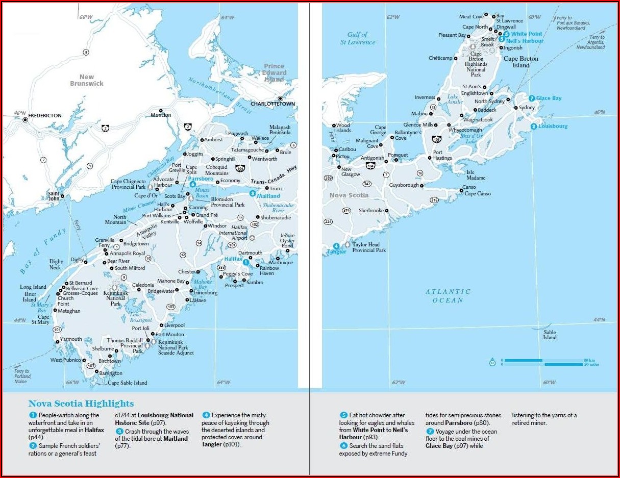 Nova Scotia Map Driving Times