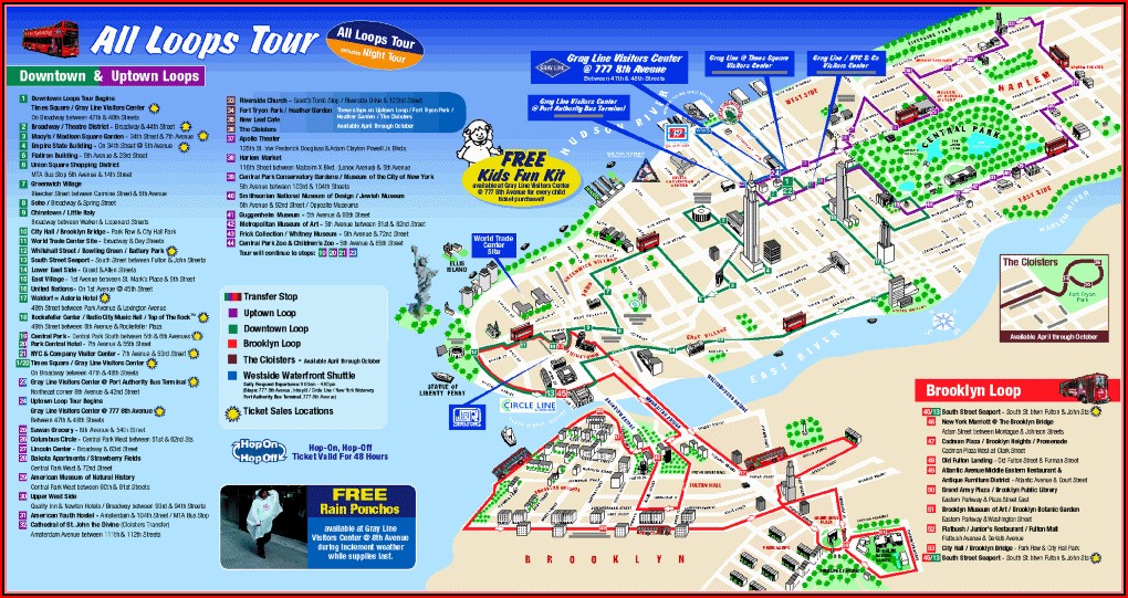 Nyc Hop On Hop Off Bus Route Map Grayline