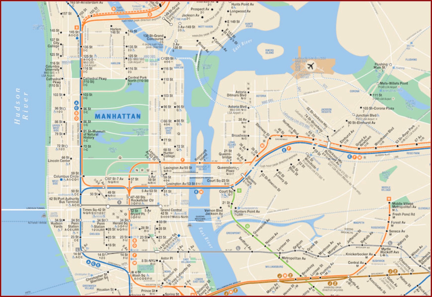 Nyc Subway Map Manhattan Only Pdf