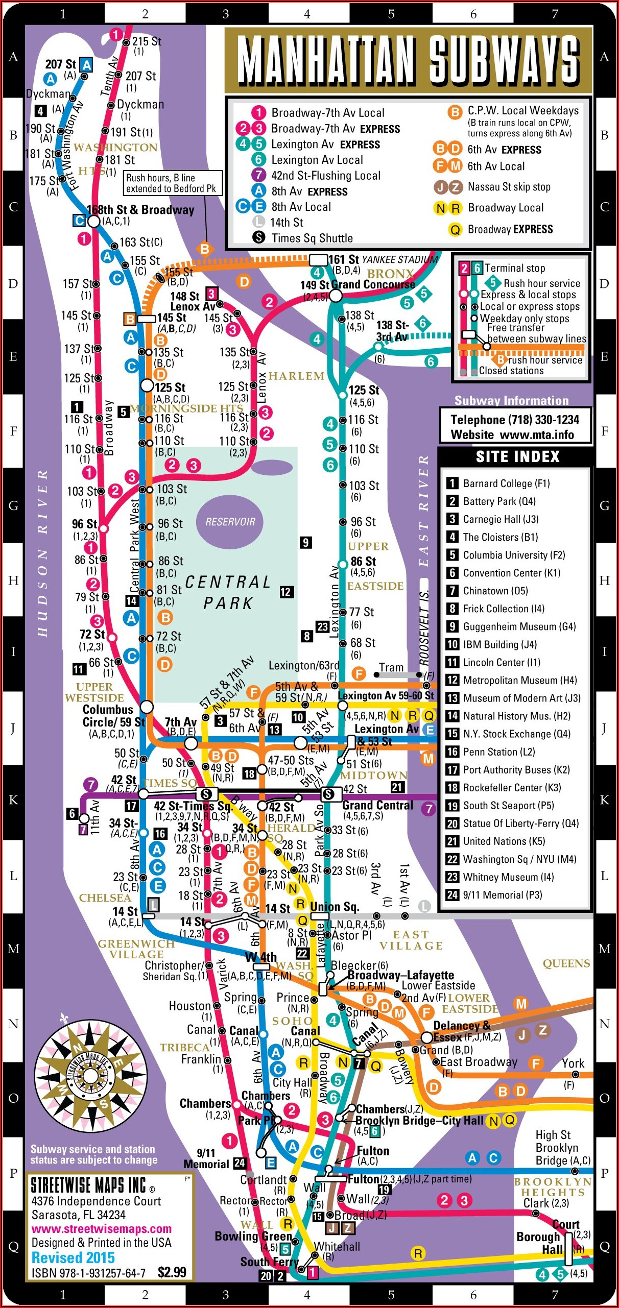 Nyc Subway Map Manhattan Only Printable