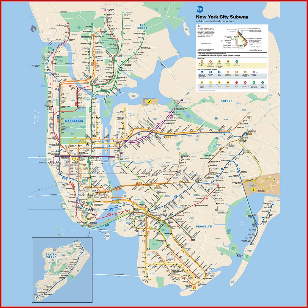Nyc Subway Map Manhattan To Brooklyn