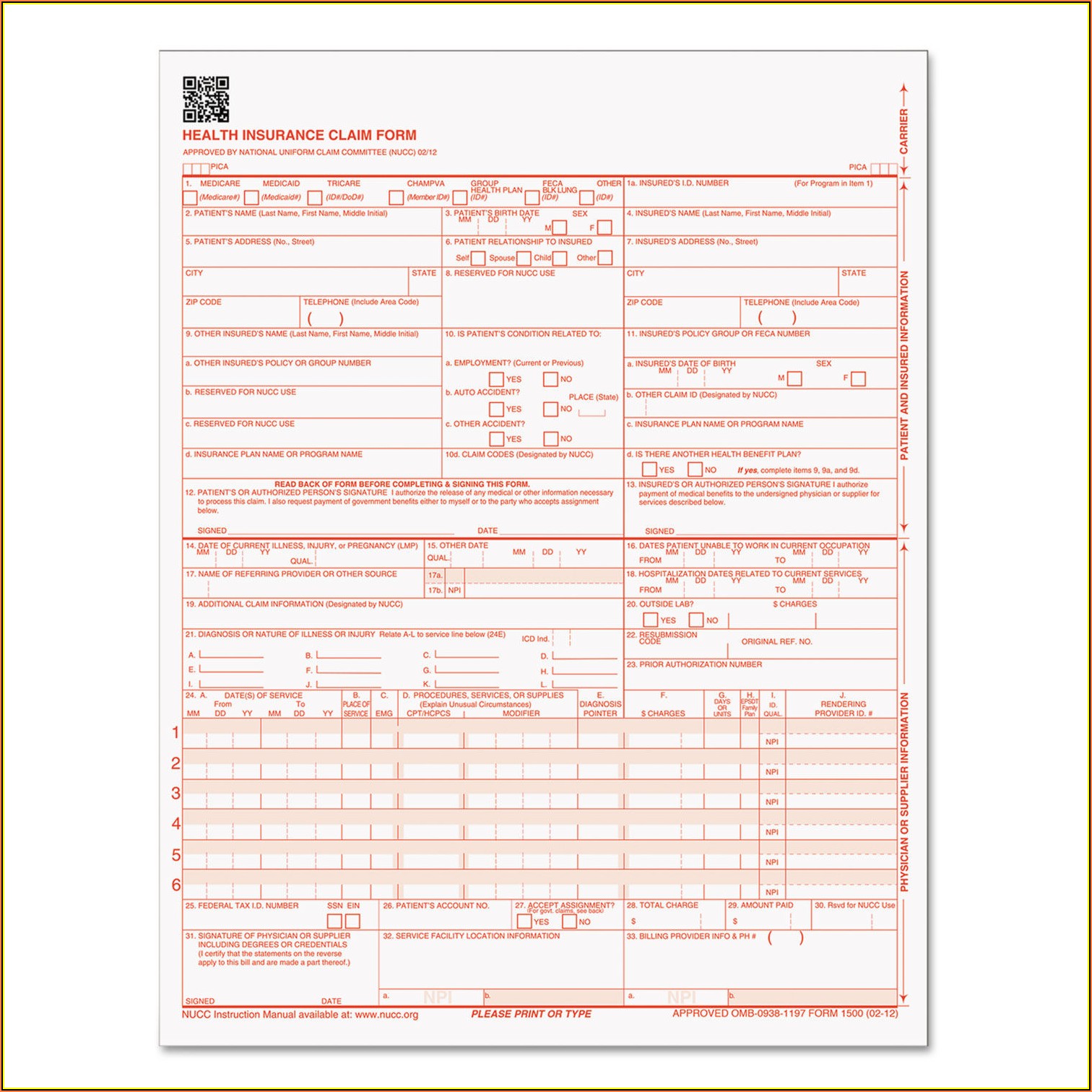 Office Depot Cms 1500 Form
