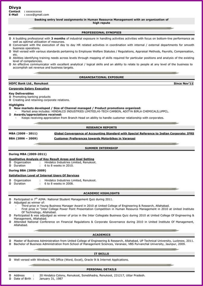 Online Resume Maker For Fresher With Photo