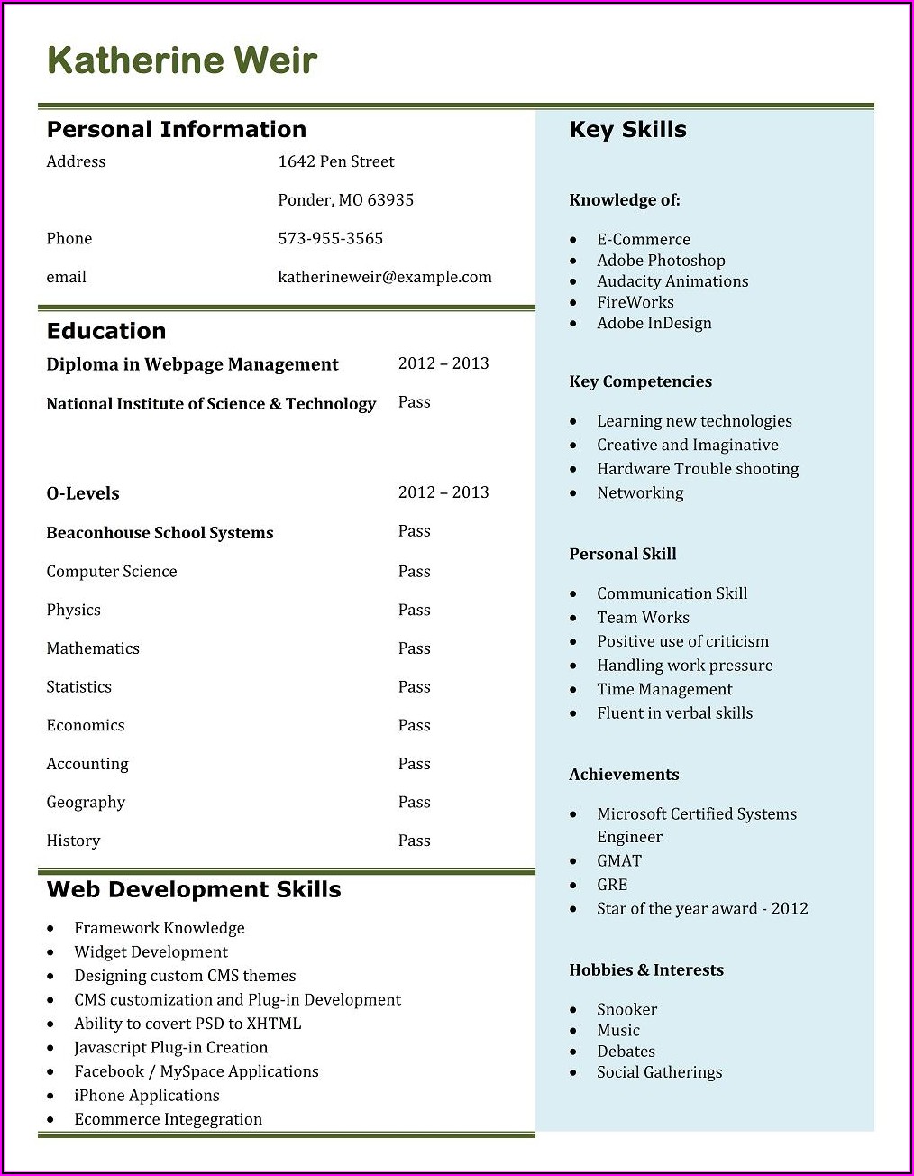 Online Resume Maker Professional Free Download