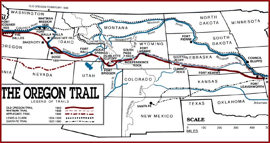 Oregon Trail Maps With Landmarks