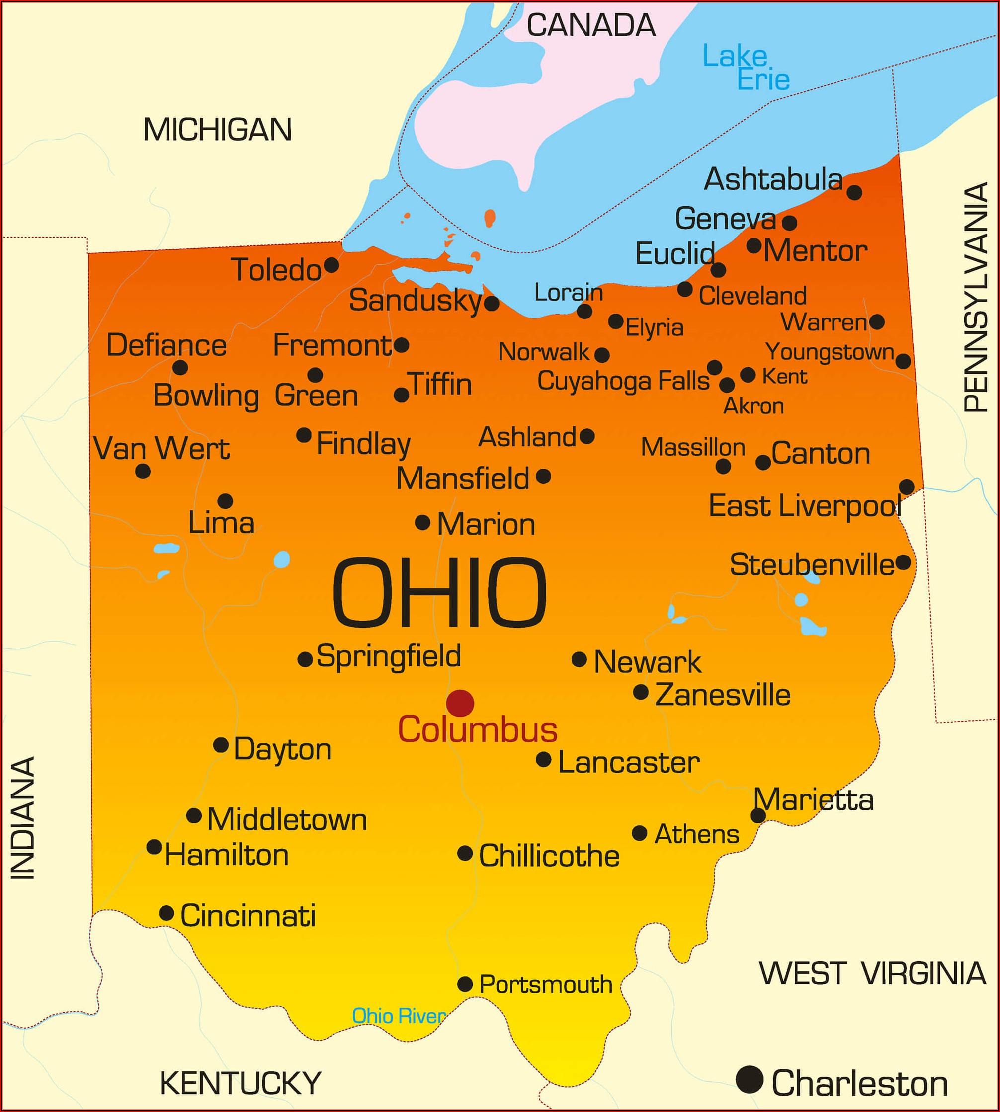 Picture Ohio Map - map : Resume Examples #0g27Q7XYPr