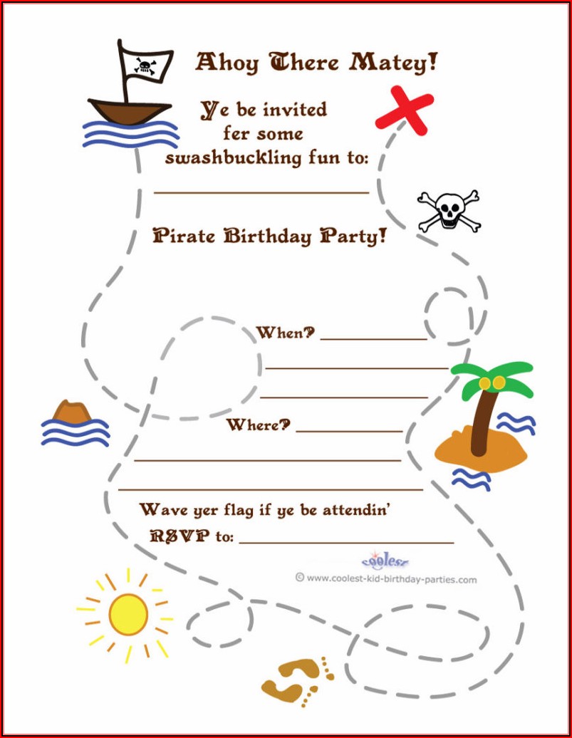 Pirate Treasure Map Template Printable
