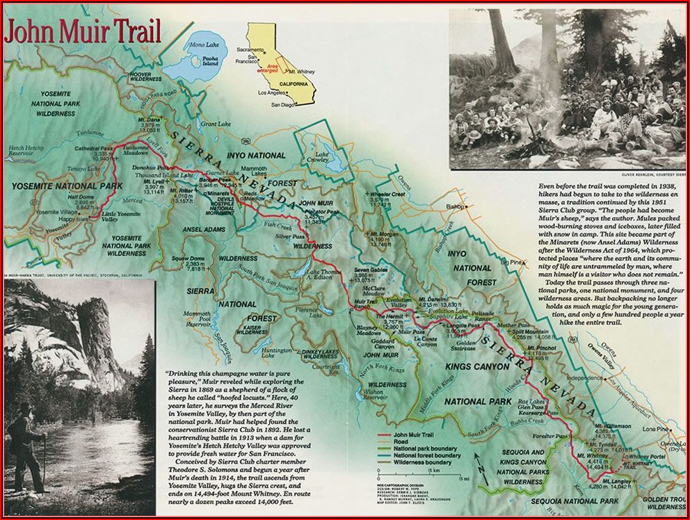 Printable Map Of John Muir Trail