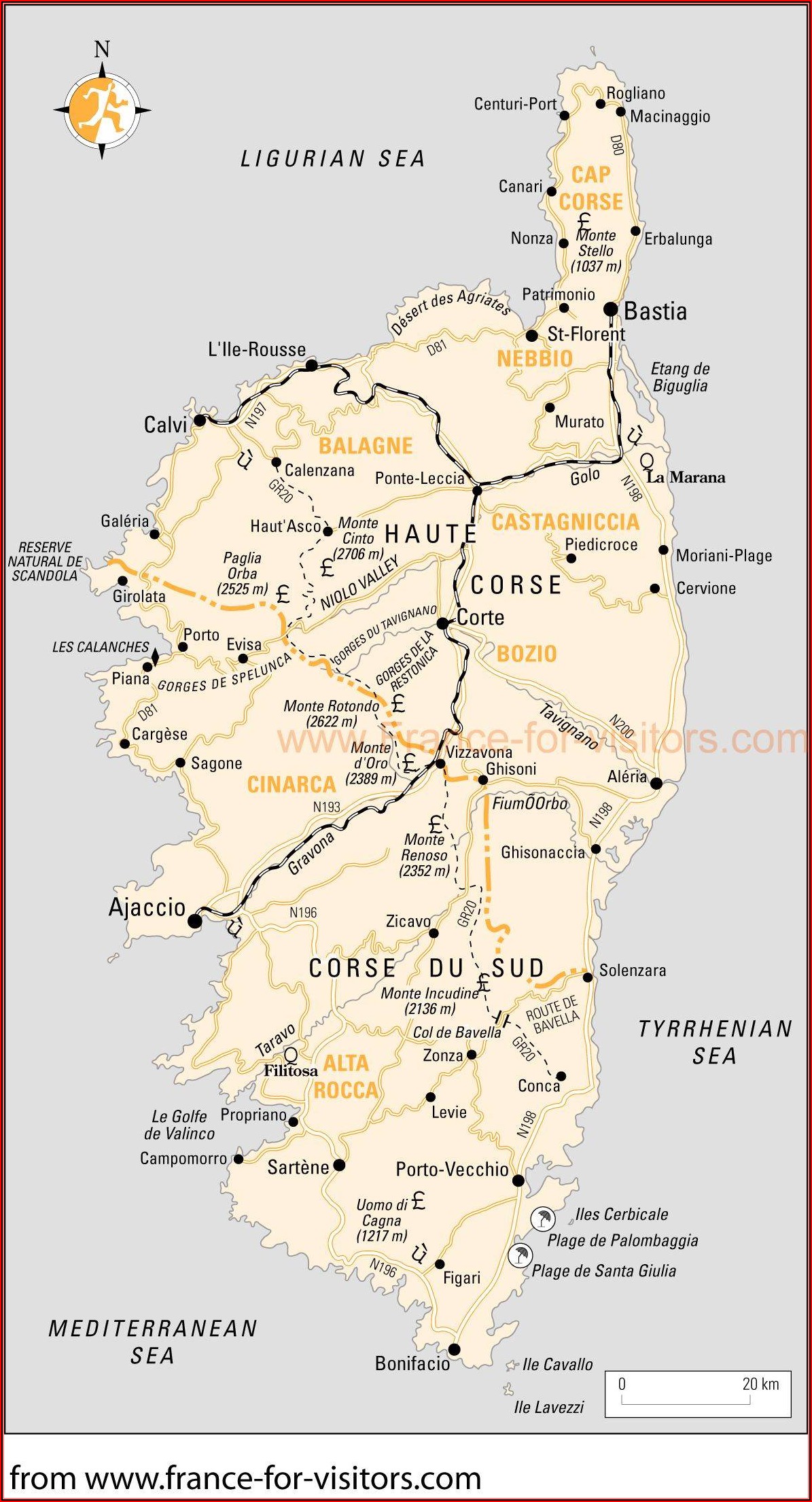 Printable Road Map Of Sardinia