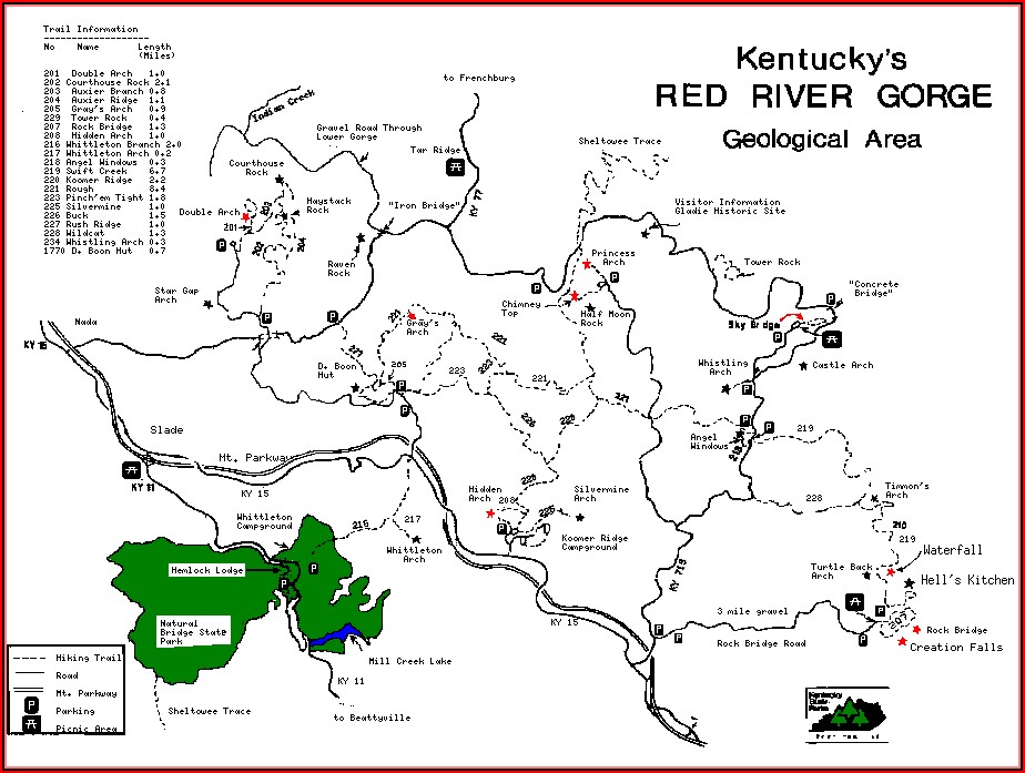 Red River Gorge Ky Trail Map