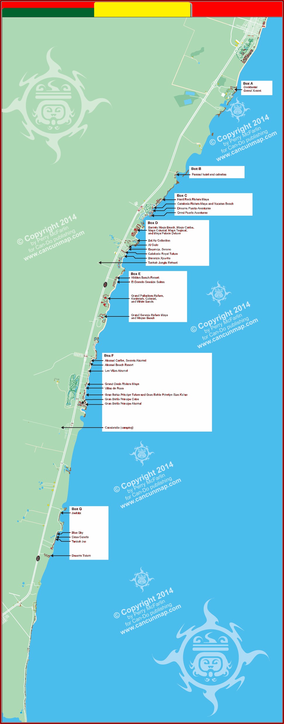 Riviera Maya All Inclusive Resorts Map