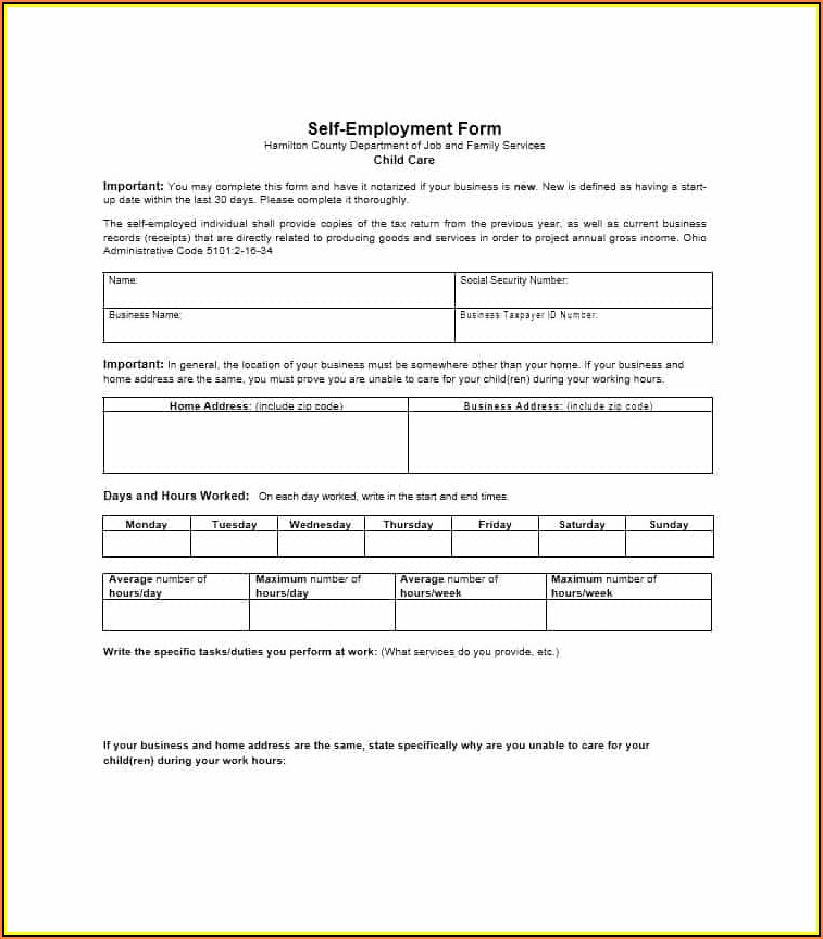 Self Employed Form For Mortgage