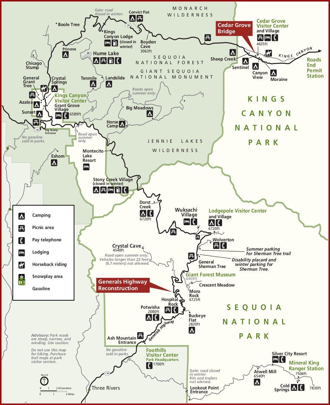 Sequoia National Park Backpacking Map